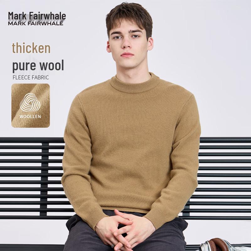 Mark Fairwhale Men s Thick Pure Wool Round Neck Sweater 2XL (185)