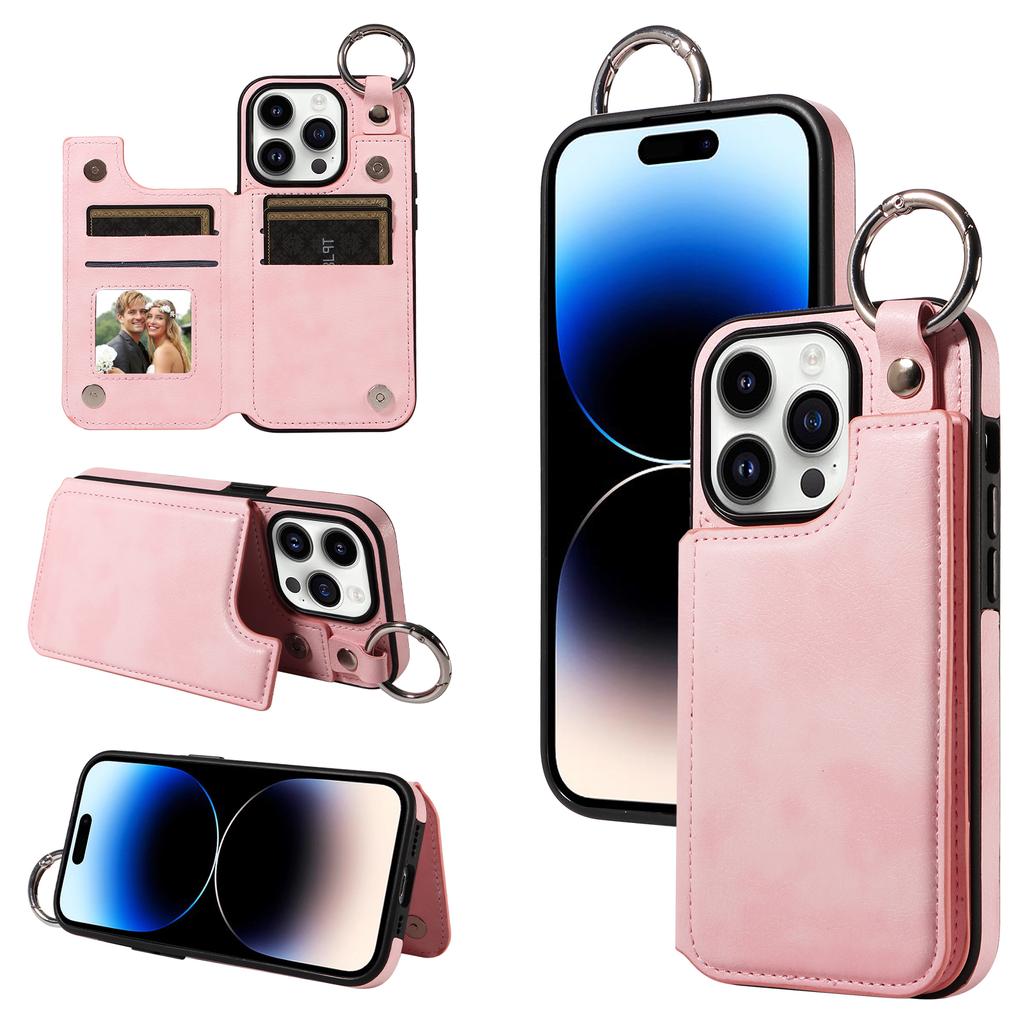 Magnetic Wallet Flip Leather Case Wi/ Ring Buckle For iPhone 15 14 Plus 13 12 11 Pro Max XSMax For Samsung S23 S22 S21 Ultra Plus A14 A54 A13 A53 A25