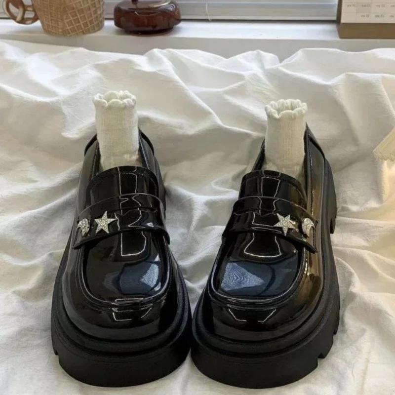 Round Toe Platform Ladies Pumps with Medium Heels Mary Jane Japanese Style Lolita Women's Shoes Loafers on Offer Stylish Shoe 39