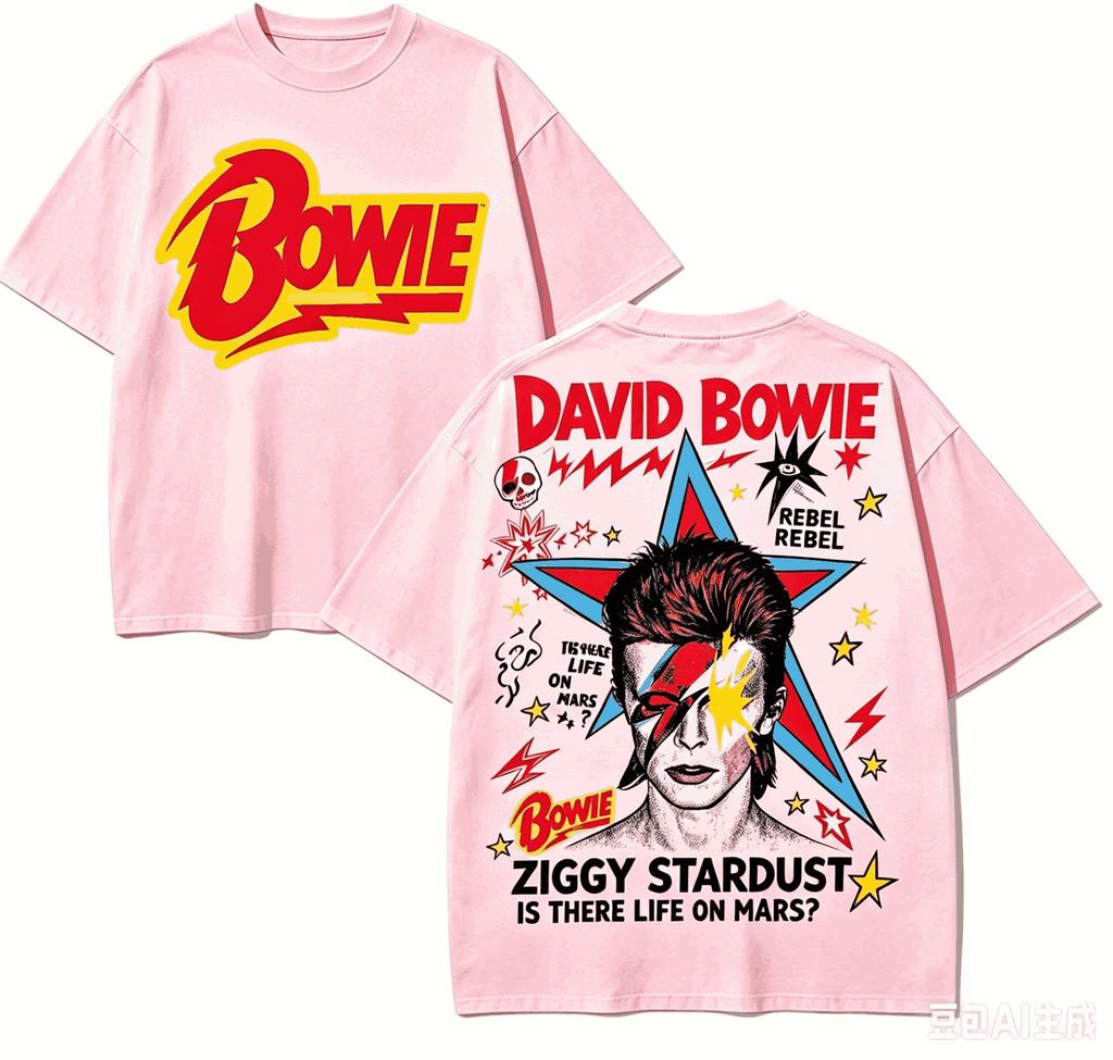 David Bowie Maglietta Regalo per Fan Unisex Unisex Harajuku Oversize Unisex Manica Corta Streetwear Alta Qualità Comoda Classica
