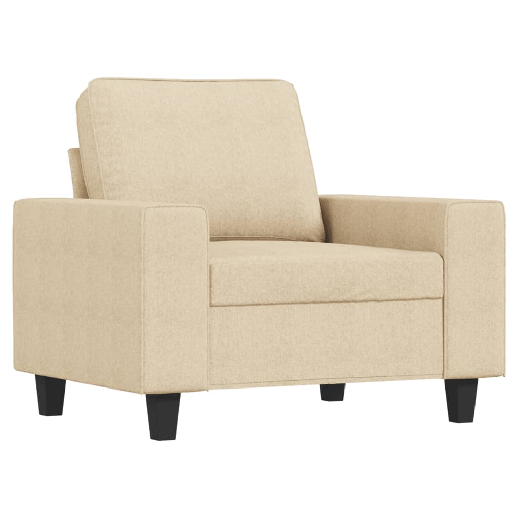 Vidaxl Fotel, Kremowy, 60 Cm, Obity Tkaniną