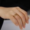Men's Fashion Hollow Eye Design Large Size Ring Non Fading Symbol Band Statement Jewelry