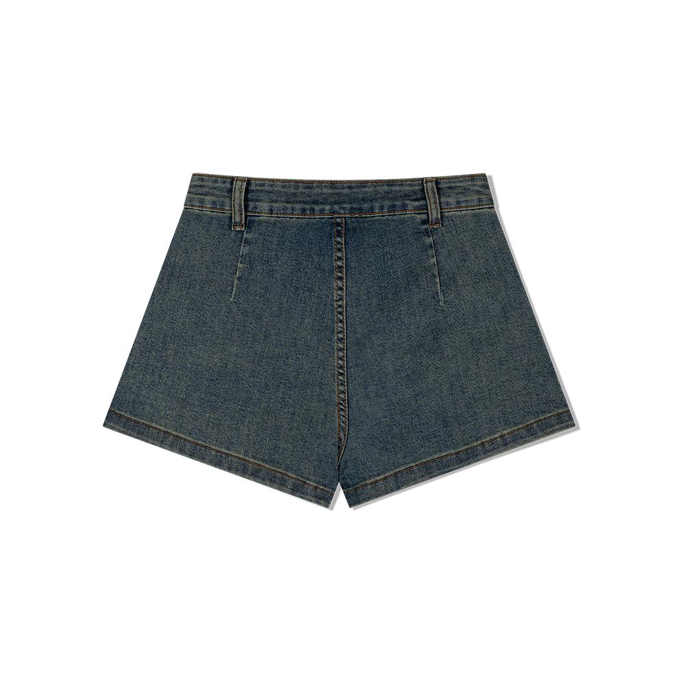 Moa Culotte Denim Mini Skirt (Jean Blue)