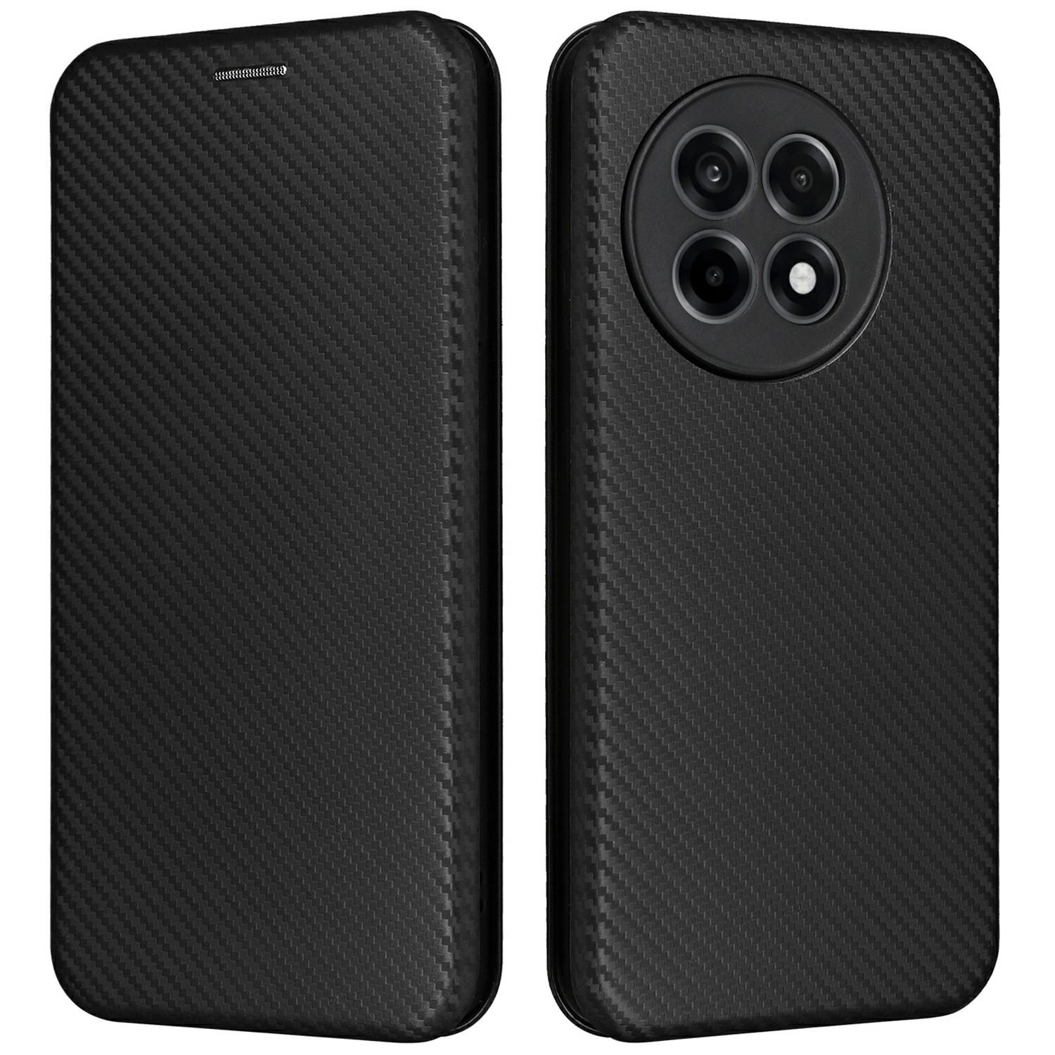 

Чехол для OnePlus Ace 5 Pro 5G с текстурой углеродного волокна, противоударный, из ПУ кожи, чехол для телефона Black