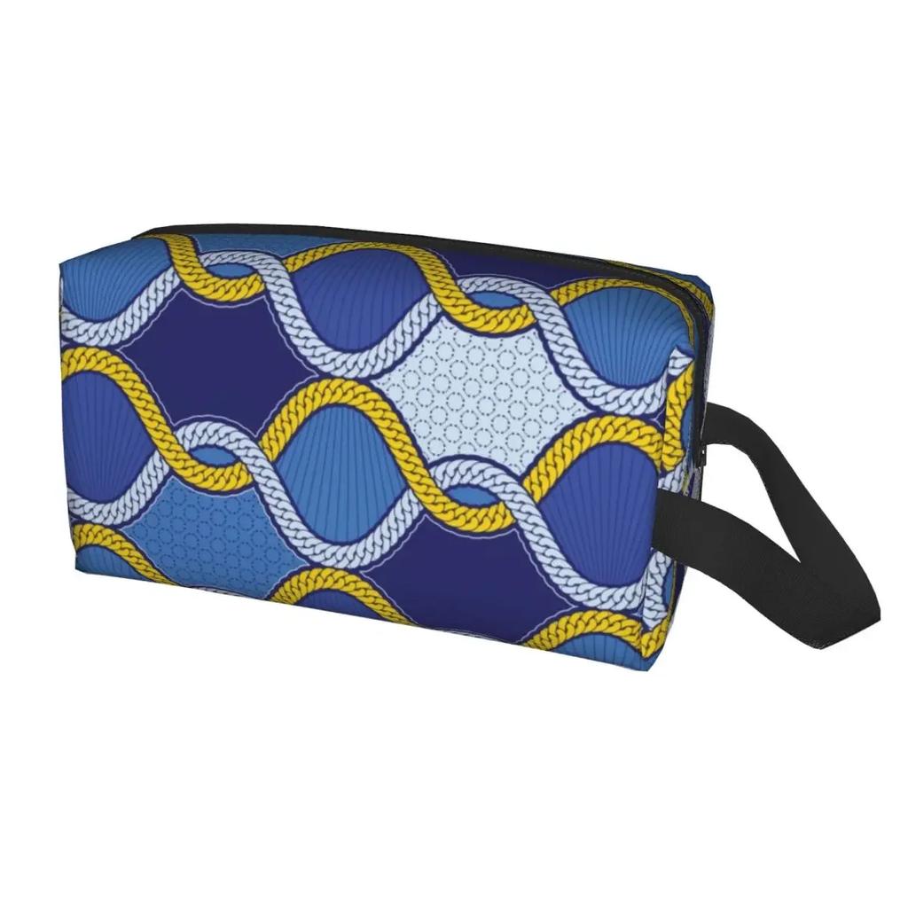 Custom Traditional African Ethnic Tribal Ankara Geometric Cosmetic Bag Large Capacity Makeup Case Beauty Storage Toiletry Bags