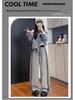 Southeast Asia Exclusive: Women's Retro Color Block Patchwork Sweatpants, Loose Wide-Leg, Lazy Style for Spring & Autumn