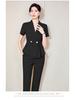 Women's Professional Short Sleeve Summer Suit – Elegant Formal Wear for Manager, Secretary, Hotel Front Desk, and Reception Work.
