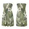 Women’s Strapless Floral Print Sundress Lightweight Casual Tube Top Dress with Elastic Shirred Bodice for Summer Beach Holiday