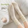 5 Pairs Women's Long Spring and Autumn Thin Boneless Cotton Mesh Slim Pile Summer Long Calf Socks