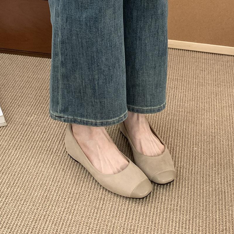 Fashion Fashion Shallow Women Flats With Shoes Round Toe Casual Female With Height Increasing Footwear Ladies Slip On Shoes