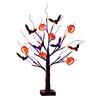 Halloween Tree with Light Home Decors Halloween Table Display Decoration, Lighted Black Tree with Bat Forms and Pumpkin Figures for Indoor Seasonal