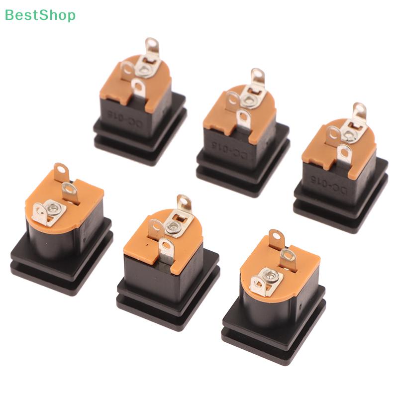 10Pcs DC Power Socket Connector 5.5X2.5MM  DC-015 Jack Square Panel Mounting Connectors