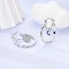 925 Silver Hoop Earring For Woman Bow Tie Star Zircon Earring Luxury Pendientes Fashion Jewelry