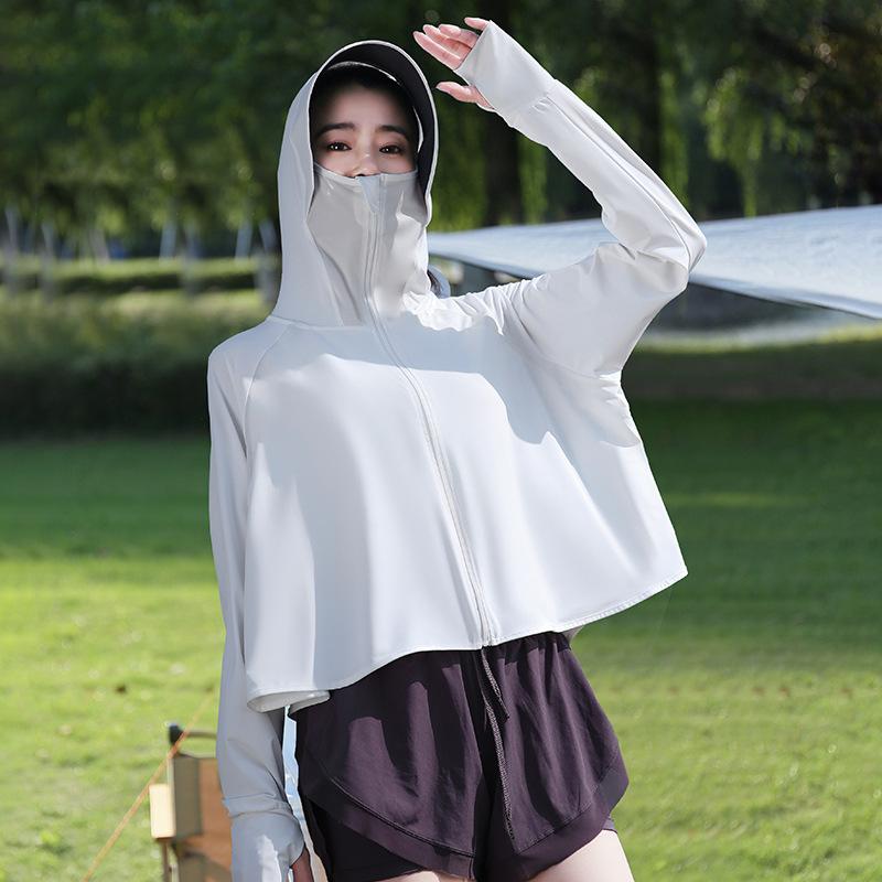 Sunscreen clothes women's summer new vinyl brim outdoor UV protection ice silk blouse cycling thin sunscreen clothes