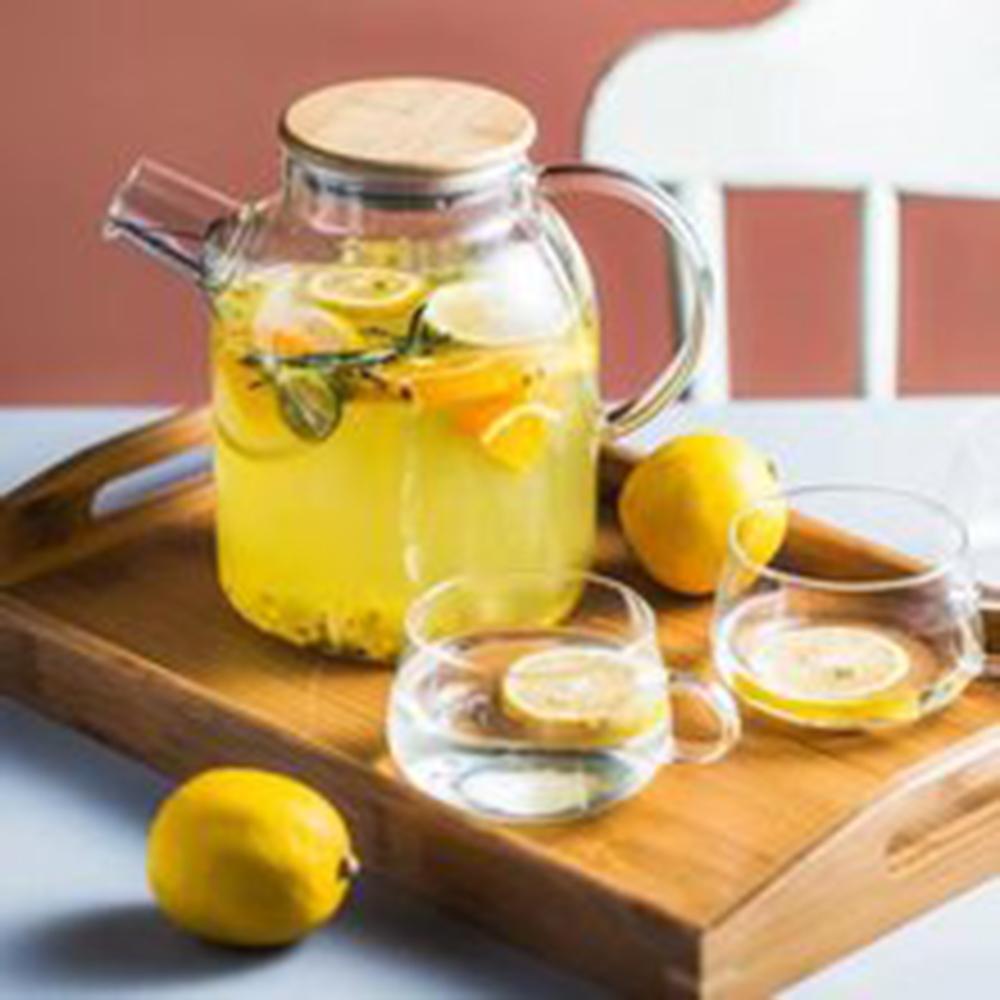 1.8L Heat-Resistant Transparent Borosilicate Glass Teapot Flower Tea Set Coffee Pots Kettle Glass Water Jug Office Home Tool