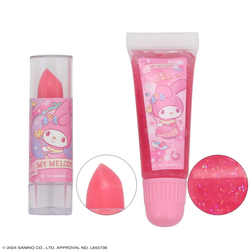 Shobido Sanrio Makeup Box Cosmetic Lip Lip Nail Eyeshadow and Nail File Set Gloss, Balm, Water-Based Polish, Palette, (My Melody)