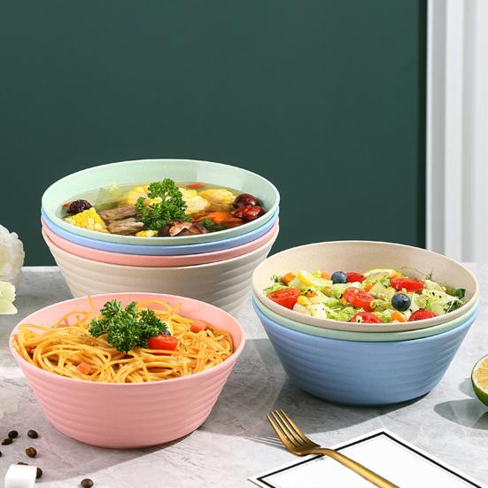 Japanese Instant Noodle Bowl Microwave Dishwasher Safe Large Capacity Stackable Unbreakable Cereal Soup Rice Bowl for Canteen