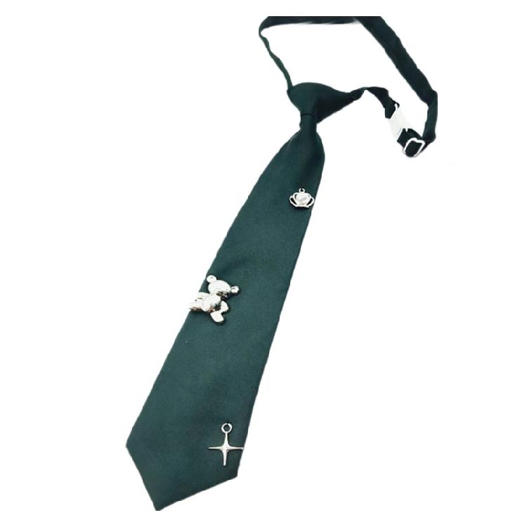 Versatiles Bear Crown Pattern Necktie Stage Performances Casual Neck Tie for Trendy Look