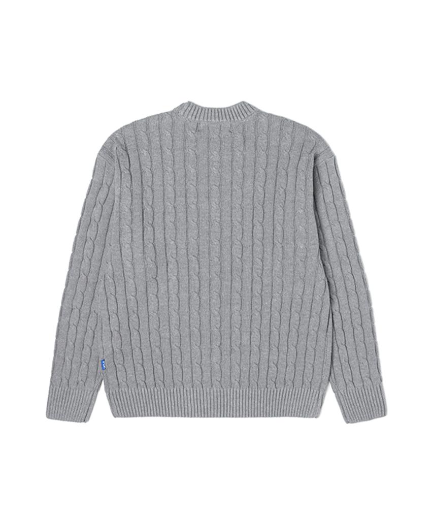 UCLA Unisex Round Neck Cable Knit [M-Grey](Uzalk8A_51)