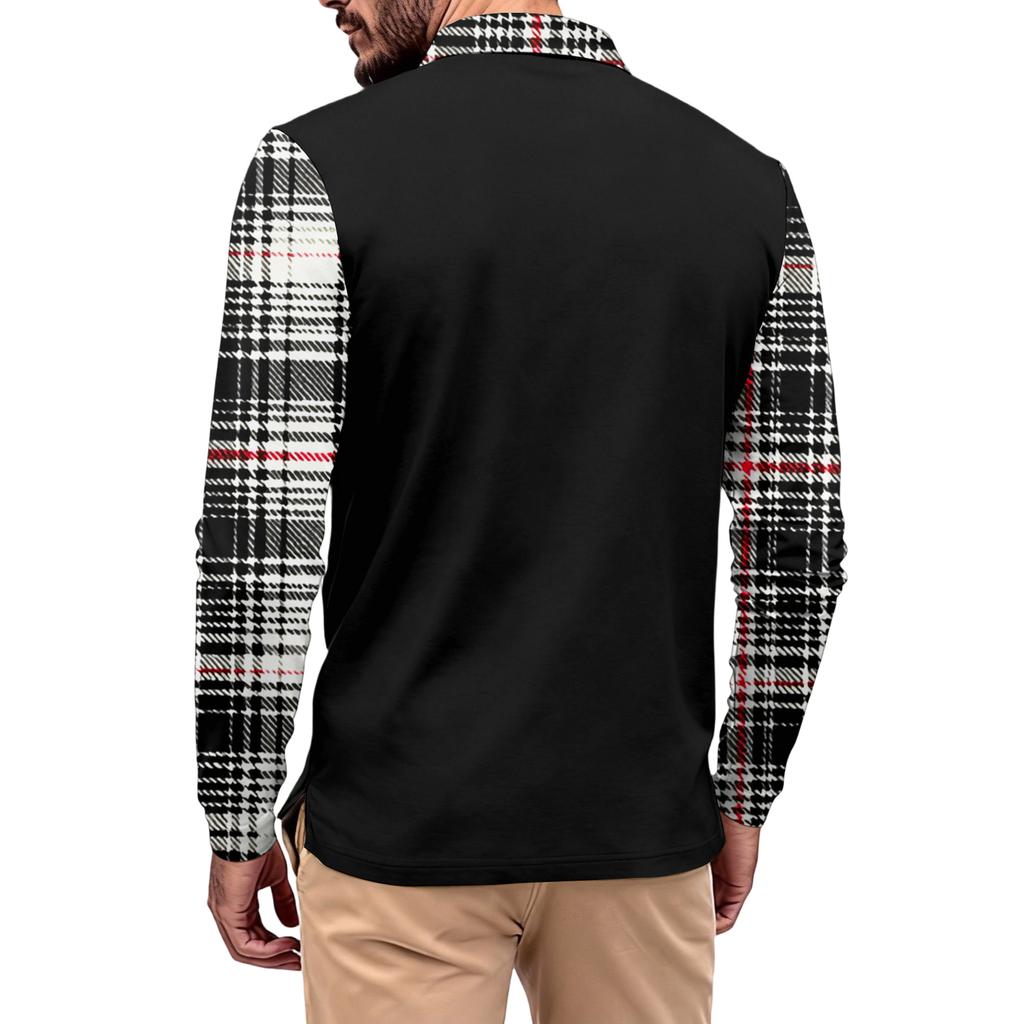 Męska długa, z długim rękawem, kołnierzykiem, zapinana na guziki, z kieszenią, codzienna bluzka