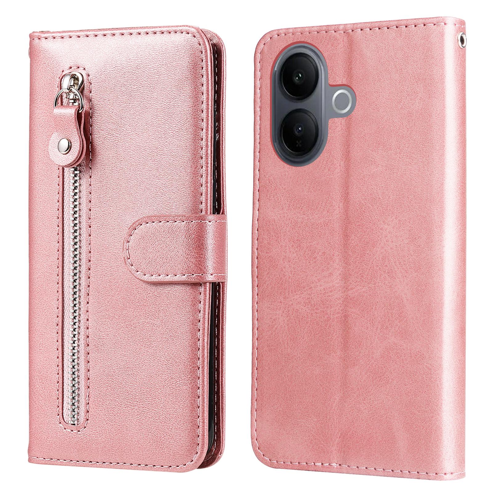 

For vivo V60 Lite 5G PU Leather Cases with Zipper Pocket Wallet Phone Cover Stand