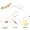 New Beige Headset Mic Wireless 3.5mm 3 Pin Headworn Microphone Double Earhook Amplifier Voice Speaker Microphone Accessories