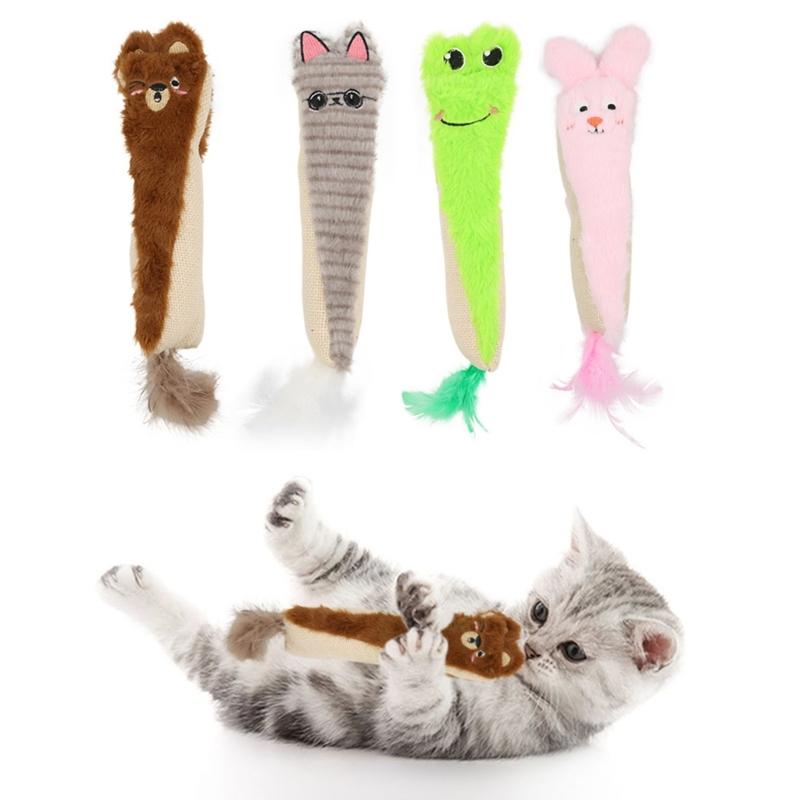 Cats Toy for Indoor Plush Animal Chewing Toy Cats Teether Chewing Toy Interaction Boredom Cats Entertainment Toy