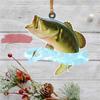 New 2D Flat Christmas Perch Hanging Pendant Acrylic Perch Model Car Rearview Mirror Pendant Perch Fish Keychain Navidad Decor