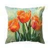 1 Pc Elegant Tulip Flower Polyester Throw Pillow Cover Sofa Couch Art Painting For Living Room Cushion Cover Modern Home Decor