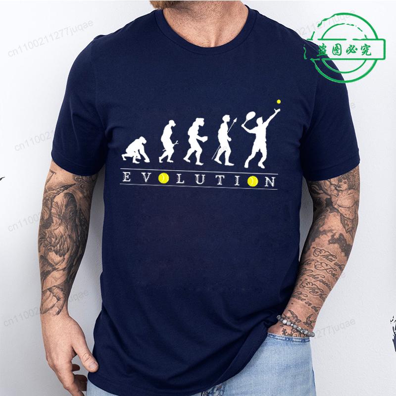 Funny Tennis Evolution T-Shirts for Women Men, Evolution of The Tennis Player T-shirt Funnys Blouse Designer T Shirt Men Clothes