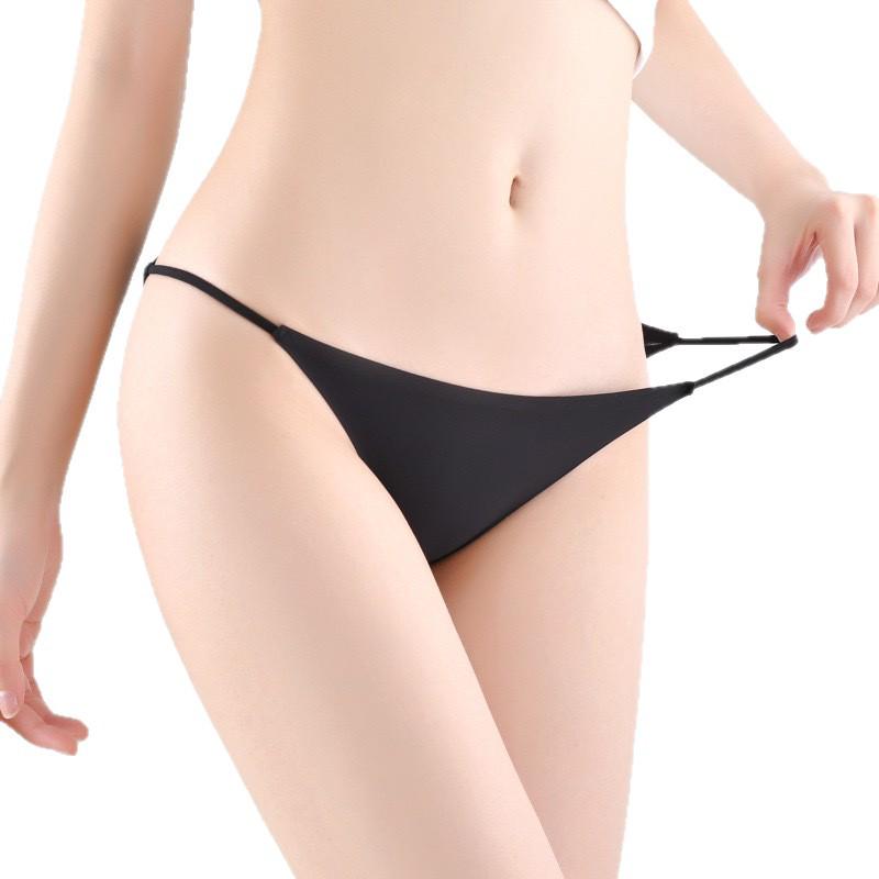 Cross-border Ice Silk Seamless Women's Low Waist Bikini Thong