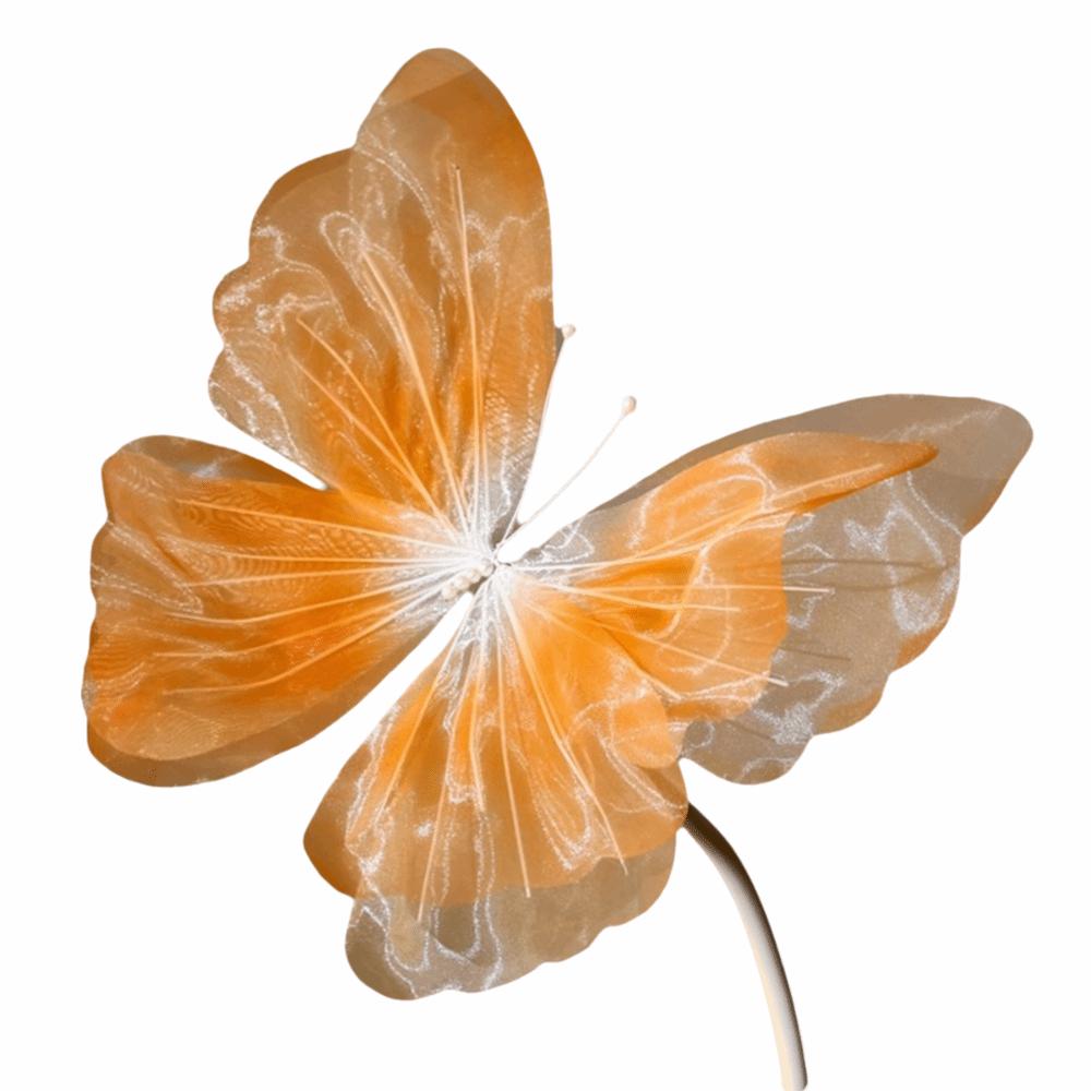 Flower Pattern Artificial Butterfly Gradient Color 3D Silk Yarn Butterfly Wedding Party Decoration