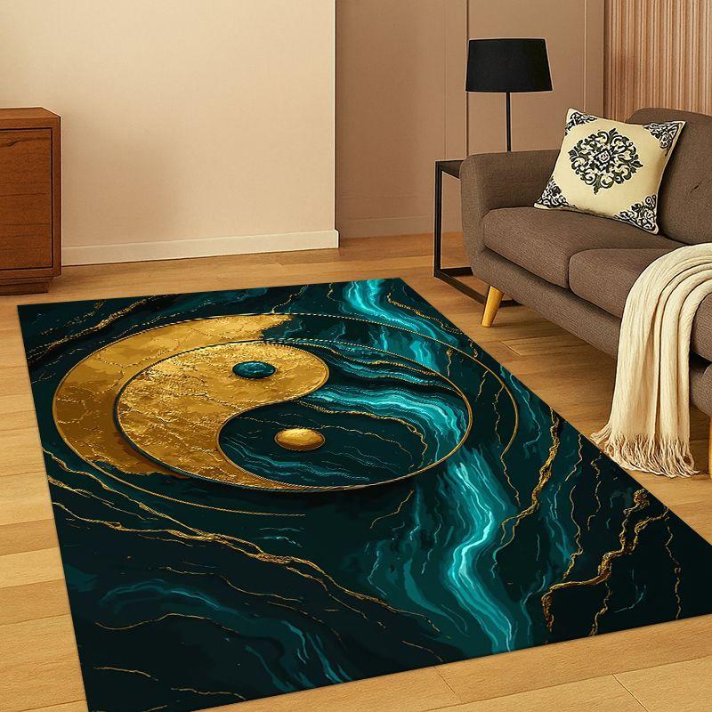 Yin Yang Symbol Chinese Tai Chi Carpet Rug for Bedroom Living Room Sofa Playroom Doormat Home Decor,Kid Game Area Rug Non-slip