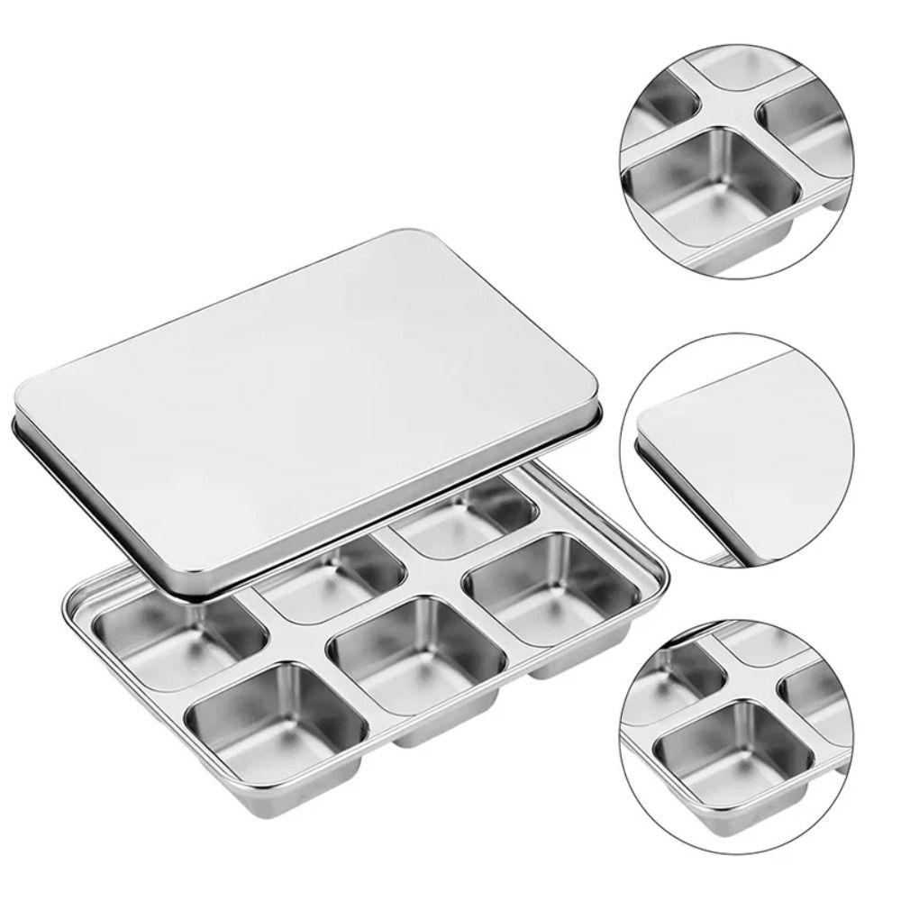 Durable Stainless Steel Ice Cube Molds Quick-freezing Non-stick Ice Maker with Lid Ice Cube Box