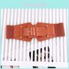 Retro Style Wide Leather Belt For Dresses With Plastic Buckle For Winter Fashion