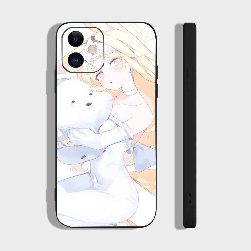 Seia Anime Games Blue Archive Phone Case For IPhone 17 Air 16 15 14 13 Pro Max 11 12 Black Silicone Cover
