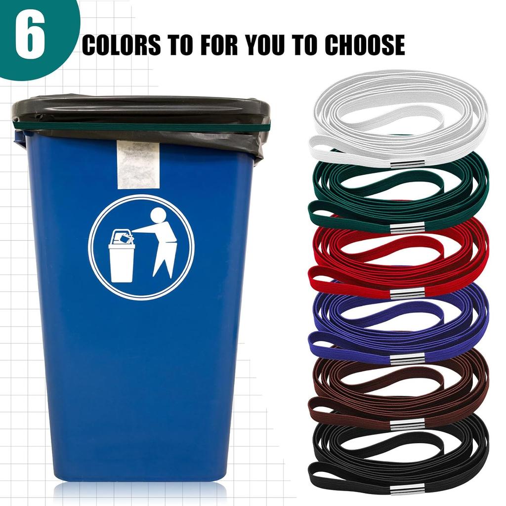 Riakrum 6 Pieces Trash Can Rubber Bands, Suitable for 60-98 Gallon Trash Cans,Perimeter from 102 Inches to 150 Inches Large Multi-functional Rubber