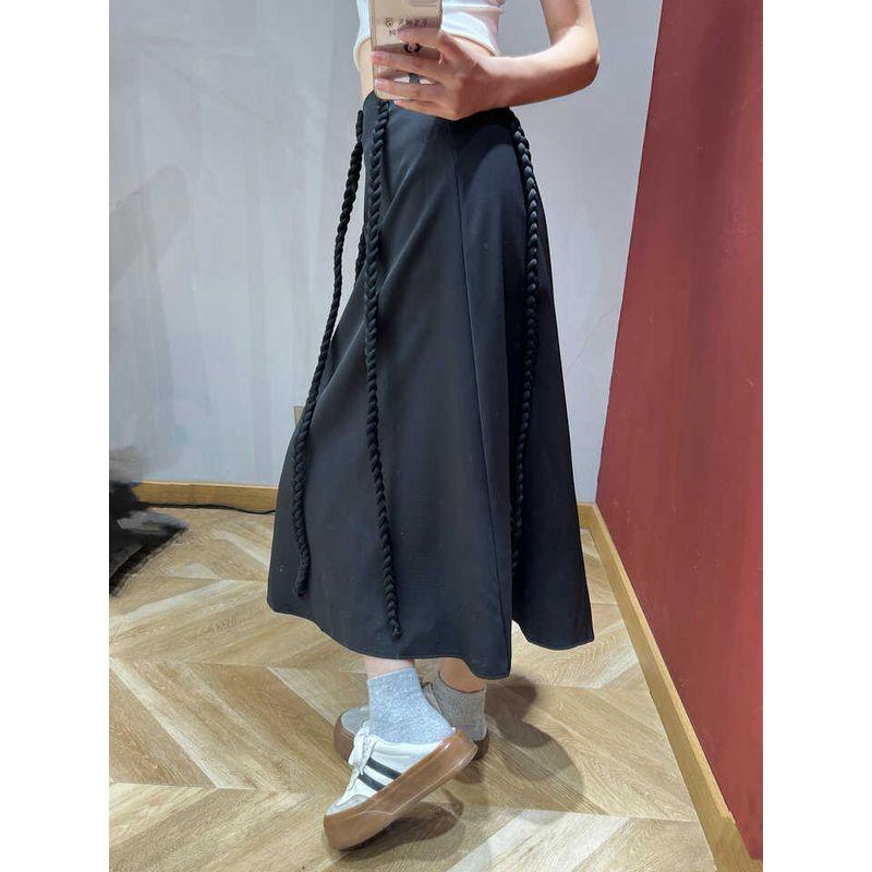 Fall New Arrival Fashion Unique Special High Waist Braid Skirt Women's Mid Length Long Length Slim Looking All-Matching Graceful Mid Skirt