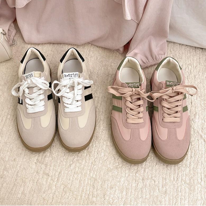 Pink lightweight retro versatile platform training shoes women's 2025 new spring and autumn leisure sports soft-soled Forrest Gump board shoes