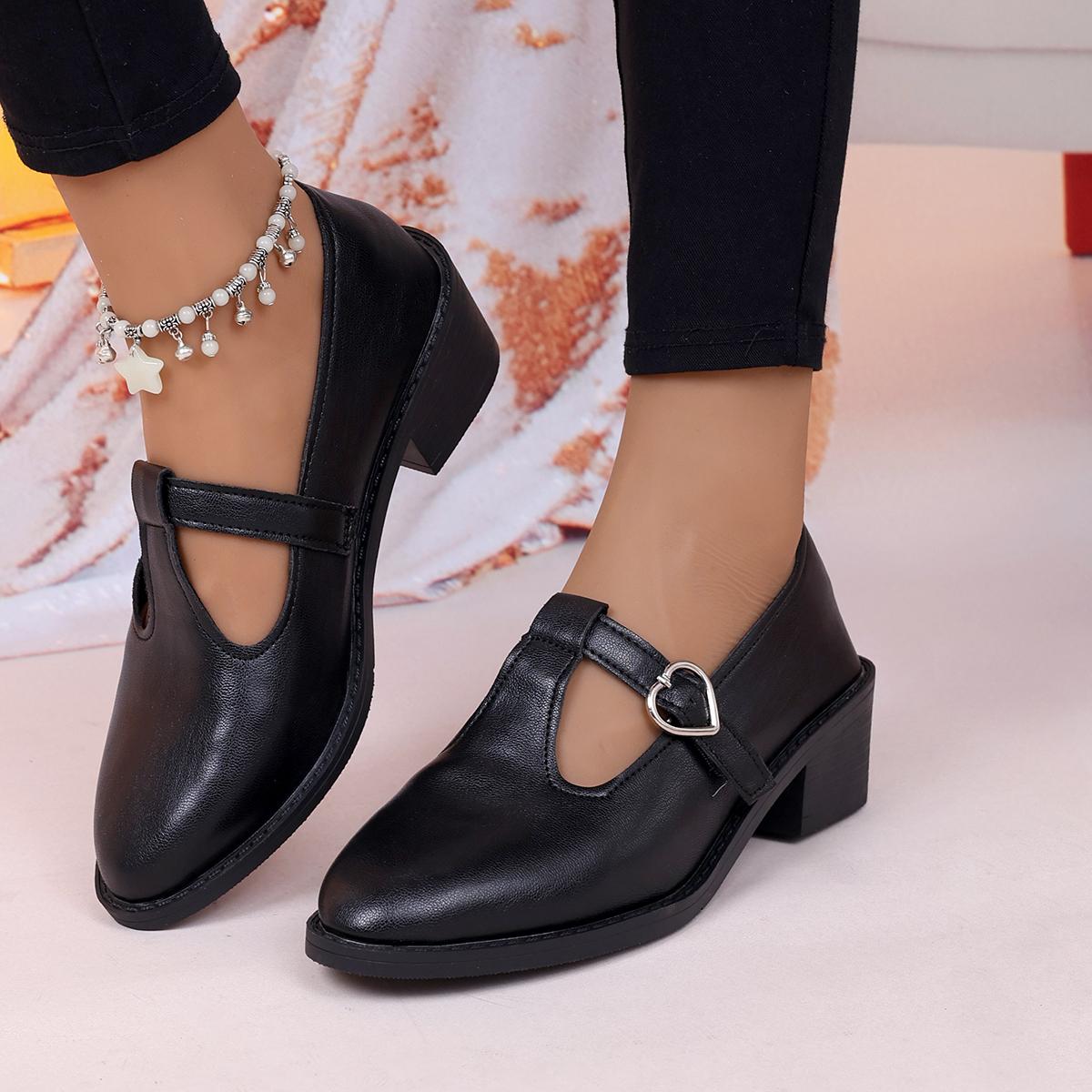 

Women Pumps 2024 New Loafers Solid Color High Heels Shoes for Women Patent Leather Shallow Mouth Commuter Daily Casual Shoes 43 чорний