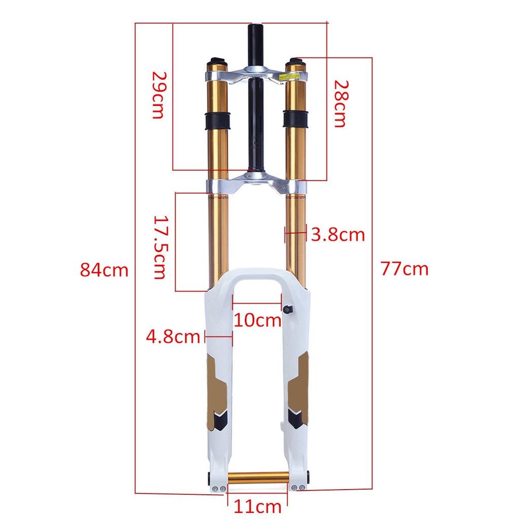 26 1-1/8 DH Downhill Front Fork Black/White MTB Bike Mountain Bicycle Cycling Fork