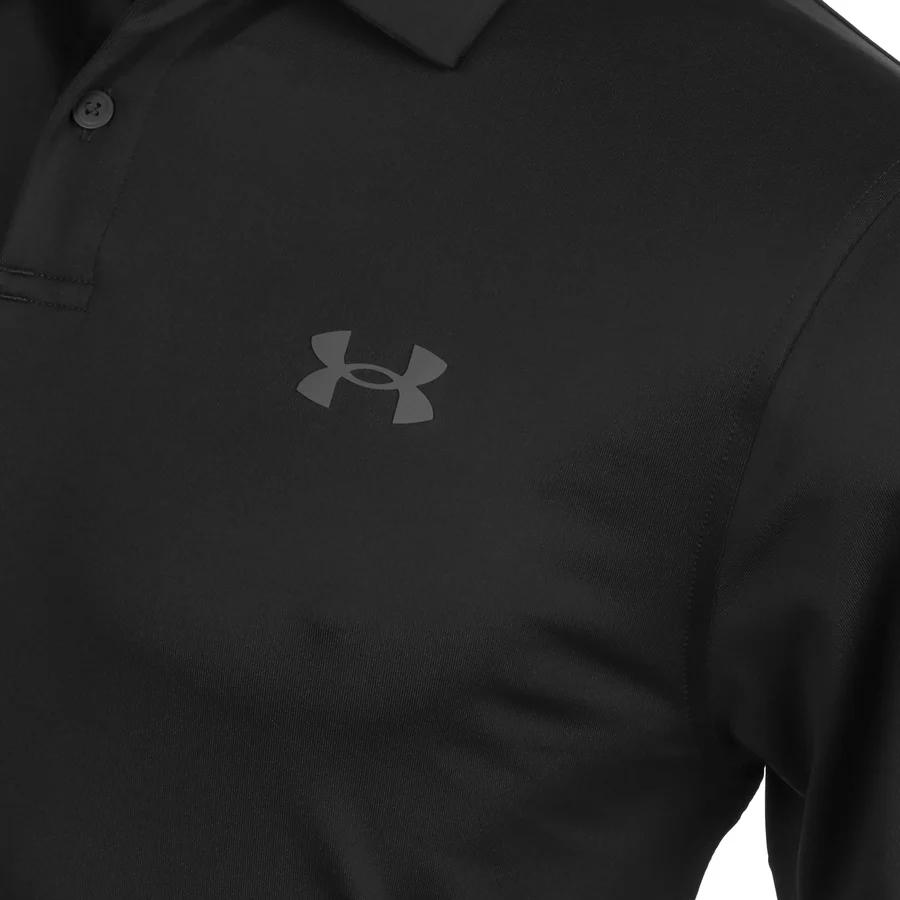 Under Armour Solid Logo Breathable Casual Short Sleeve Polo Shirt Men tops Black 1383714-001
