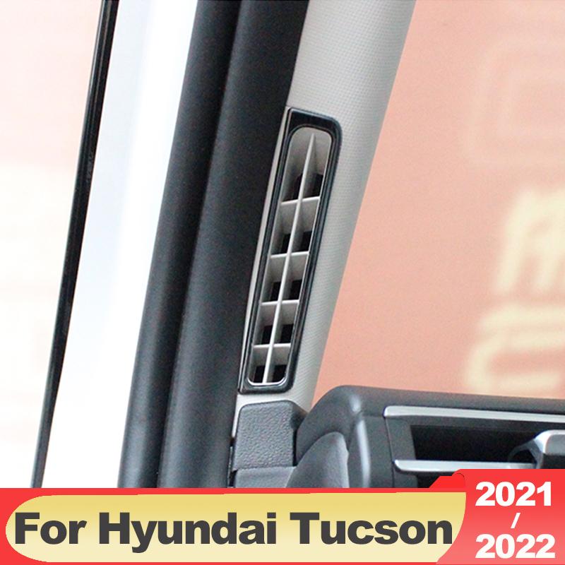 Per Hyundai Tucson NX4 2022 2023 Acciaio inossidabile Auto Uscita aria condizionata anteriore Copertura decorativa Cornice A Colonna Accessori