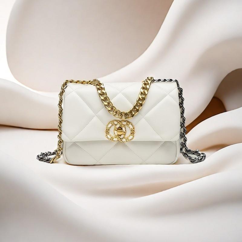 

Новая сумка-цепочка с бриллиантами, премиальная сумка через плечо, простая и универсальная маленькая квадратная сумка. 22*7*16cm белый