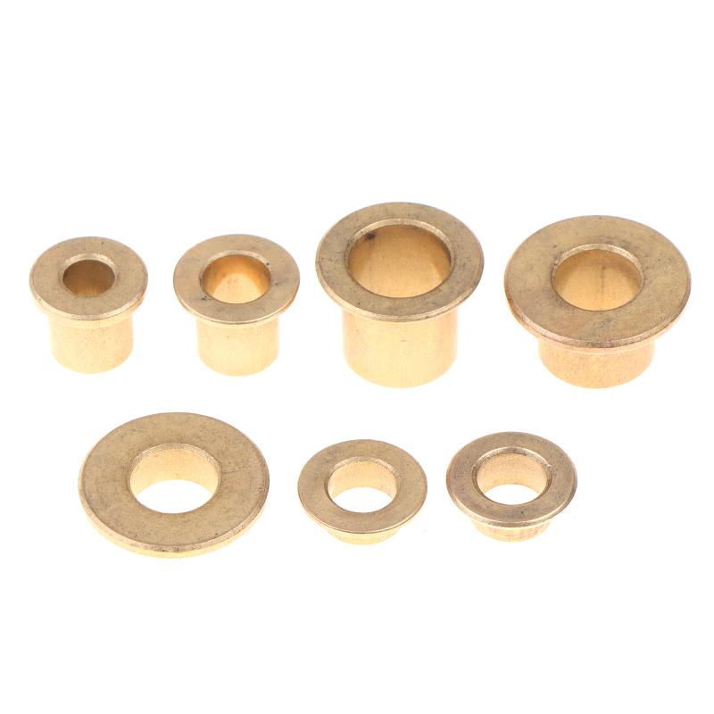 5Pcs Flanging Self-Lubricating Bearing Powder Metallurgy Oil Guide Sleeve With Edge Step Shoulder Flange Bushing Copper Sleeve