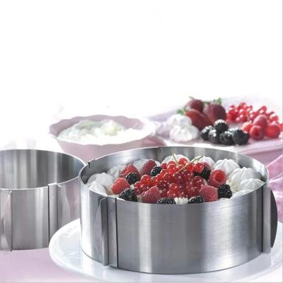 16-30CM Ausziehbarer Edelstahl Kreis Mousse Ring Backwerkzeug Set Kuchenform Größe Verstellbar Dessert Kuchen Dekorationswerkzeuge
