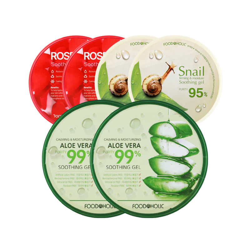 

(1+1) Foodaholic Aloe/Snail/Rosewater Soothing Gel 300ml (Choose 1) / Special Moisturizing Soothing Gel (1+1) Food Rosewater Soothing Gel 300ml