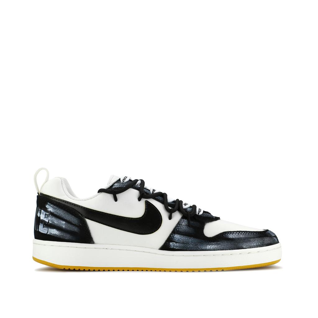 Nike Court Borough Dark Night Graffiti Abrasion Resistant Abrasion Resistant Low Top Skateboard Shoes Unisex Black 844881-100(Team309-)