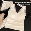 Lace Thermal Vest Women's Outer Wear with Chest Pad Autumn and Winter Polished Underwear Slim and Thin Sexy Bottoming Top