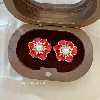 High-End Zirkon Perle Blume Ohrstecker: Luxuriöser, Exquisiter, Vielseitiger Damenmodeschmuck.